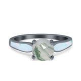 Round Natural Stone Solitaire Ring