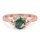 Art Deco Oval Natural Stone Ring