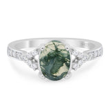 Art Deco Oval Natural Stone Ring
