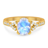 Art Deco Oval Natural Stone Ring