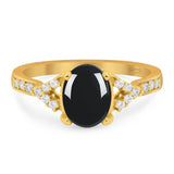 Art Deco Oval Natural Stone Ring