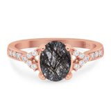 Art Deco Oval Natural Stone Ring