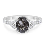 Art Deco Oval Natural Stone Ring