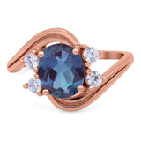 Oval Natural Stone Art Deco Ring