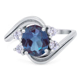 Oval Natural Stone Art Deco Ring