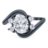 Oval Natural Stone Art Deco Ring