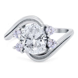 Oval Moissanite Art Deco Ring 925 Sterling Silver