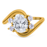 Oval Natural Stone Art Deco Ring