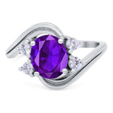 Oval Natural Stone Art Deco Ring