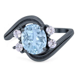 Oval Natural Stone Art Deco Ring