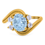 Oval Natural Stone Art Deco Ring