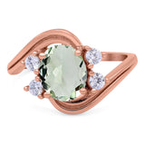 Oval Natural Stone Art Deco Ring