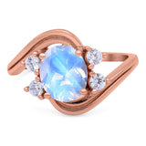 Oval Natural Stone Art Deco Ring