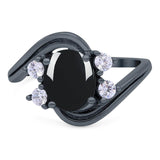 Oval Natural Stone Art Deco Ring