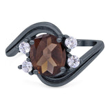 Oval Natural Stone Art Deco Ring