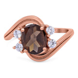 Oval Natural Stone Art Deco Ring