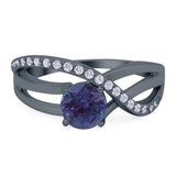 Round Natural Stone Twisted Ring