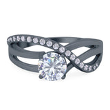 Round Natural Stone Twisted Ring