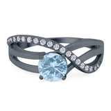 Round Natural Stone Twisted Ring