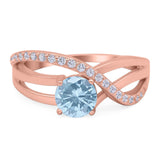 Round Natural Stone Twisted Ring