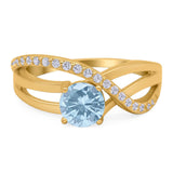 Round Natural Stone Twisted Ring