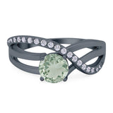 Round Natural Stone Twisted Ring