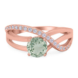 Round Natural Stone Twisted Ring