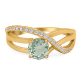 Round Natural Stone Twisted Ring