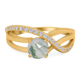 Round Natural Stone Twisted Ring