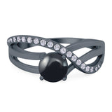 Round Natural Stone Twisted Ring