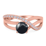 Round Natural Stone Twisted Ring