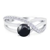 Round Natural Stone Twisted Ring