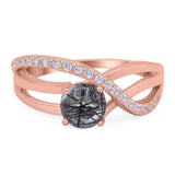 Round Natural Stone Twisted Ring