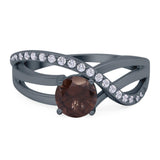 Round Natural Stone Twisted Ring