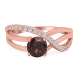 Round Natural Stone Twisted Ring