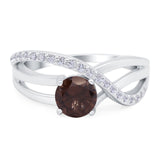 Round Natural Stone Twisted Ring