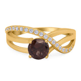 Round Natural Stone Twisted Ring