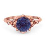 Vintage Style Round Natural Stone Flower Ring