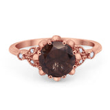 Vintage Style Round Natural Stone Flower Ring