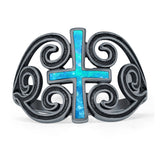 Cross Heart Swirl Ring