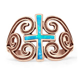Cross Heart Swirl Ring