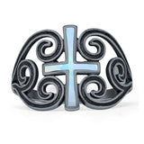 Cross Heart Swirl Ring
