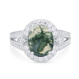 Art Deco Oval Natural Stone Ring