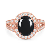 Art Deco Oval Natural Stone Ring