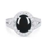 Art Deco Oval Natural Stone Ring