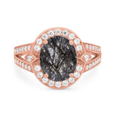 Art Deco Oval Natural Stone Ring