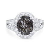 Art Deco Oval Natural Stone Ring