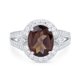 Art Deco Oval Natural Stone Ring