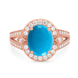 Art Deco Oval Natural Stone Ring