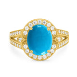 Art Deco Oval Natural Stone Ring